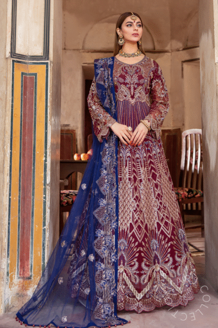 Ramsha Wedding Collection | Unstitched 4-PCS Luxury Hand-Made Heavy Embroidered Dress REWC-009