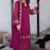 pink magenta pakistani wedding dress