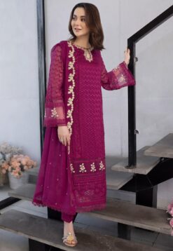 pink magenta pakistani wedding dress