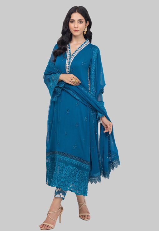 Blue green pakistani wedding dress uk