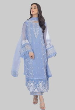 sky blue unstitched pakistani wedding dress