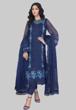 unstitched Blue Pakistani wedding dress