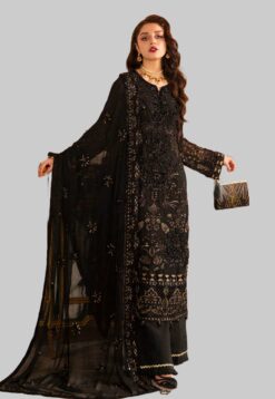 hand-made embroidery pakistani weeding Black