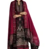 Black and maroon gul ahmed embroidered winter dress