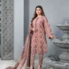 Brown casual printed salwar kameez for winter