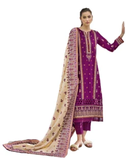 Gul Ahmed Winter Dress With Embroidered Shawl