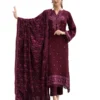 gul ahmed | unstitched boti design embroidered salwar kameez on warm wool pashmina fabric