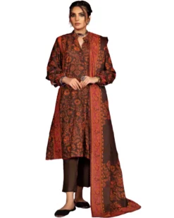 Gul ahmed unstitched full printed cotton linen salwar kameez