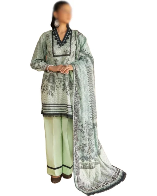 Gul Ahmed, Pistachio Unstitched Printed Lawn Dress