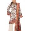 gul ahmed cream casual lawn dress