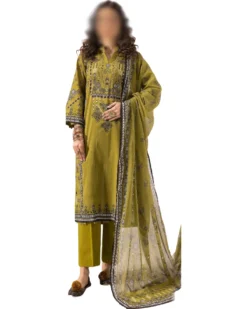 gul ahmed Green Printed casual lawn salwar kameez