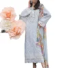 Sky-Blue Embroidered Chikinkari lawn dress