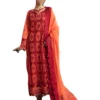 Orange Luxury embroidered summer dress