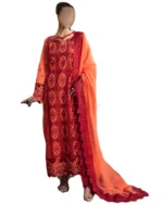 Orange Luxury embroidered summer dress
