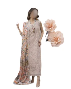 Pink Chikankari Embroidered lawn dress