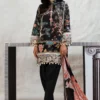 Sana Safiinaz Black, Printed lawn dress