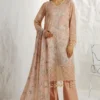 A sophisticated and elegant embroidered net suit with printed lawn inner, perfect for any special occasion.