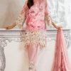 Pink Lawn dress with print & embroidered patches | muzlin 4A