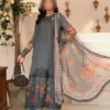 Maria b-2b grey printed lawn dress