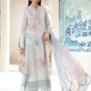 Maria b Ice-blue embroidered lawn dress - 1a