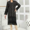 Black Linen Embroidered kurta for women