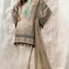 grey, printed lawn dress for casual by sana ssafionaz 2024