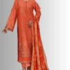 Orange women casual staple jacquard suit