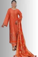 Orange women casual staple jacquard suit
